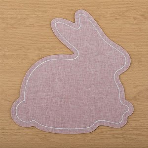 Jogo Americano - Coelho Rosa Pastel - 35x36,5cm - 1 unidade - Cromus - Rizzo