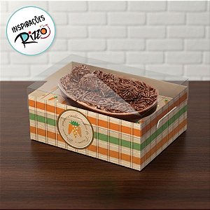 Caixa New Practice para Meio Ovo de 350g com Colher - Kraft Cenoura - 6 unidades - Cromus - Rizzo