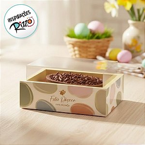 Caixa New Moldura para Meio Ovo 350g com Visor - Tonal - 6 unidades - Cromus - Rizzo