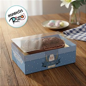Caixa New Moldura para Meio Ovo 350g de Páscoa com Colher - Cordeirinho - 6 unidades - Cromus - Rizzo