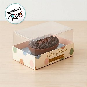 Caixa para Meio Ovo 350g de Páscoa - Horizonte - Tonal - 6 unidades - Cromus - Rizzo