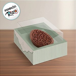 Caixa New Moldura para Meio Ovo de 350g Com Colher - Lavie Sálvia - 6 unidades - Cromus - Rizzo