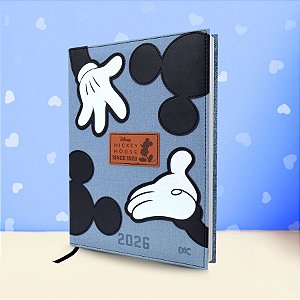 Mini Agenda 2026 Executiva - Mickey Mouse Azul - 10x13cm - 336 Páginas - Disney Original - 1 unidade - Rizzo
