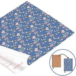 Plástico Adesivo - Stitch Azul - 45x1000cm - Disney Original - 1 unidade - Rizzo
