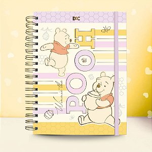Caderno Smart Colegial Com Folhas Reposicionáveis - Ursinho Pooh - 10 Divisórias - 17x24cm - Disney Original - 1 unidade