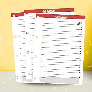 Bloco Refil para Fichário - Mickey Mouse - 20x27cm - 96 Folhas - Disney Original - 1 unidade - Rizzo