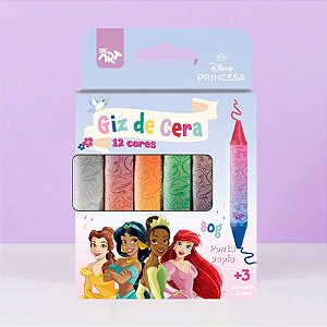Giz de Cera Ponta Dupla - Princesas - 12 Cores - Disney Original - 1 unidade - Rizzo