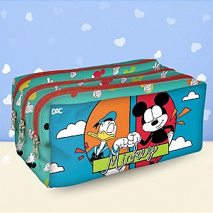 Estojo Triplo com Zíper - Mickey Mouse - 19x11cm - Disney Original - 1 unidade - Rizzo