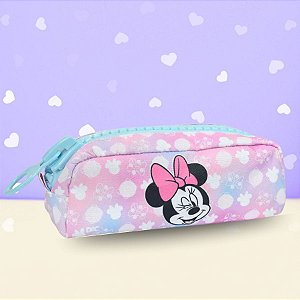 Estojo Simples com Zíper Trator - Minnie Mouse Rosa - 20x9cm - Disney Original - 1 unidade - Rizzo