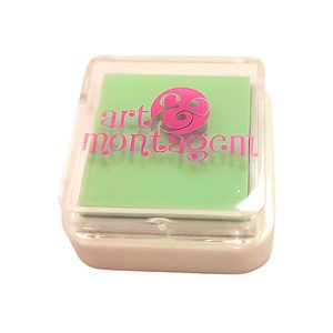 Almofada Para Carimbo em Plástico e Espuma - Carimbeira Verde Claro - 3,5x3,5cm - 1 unidade - Art Montagem - Rizzo