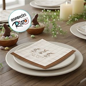 Guardanapo de Páscoa - Classique Bunny - 32,5x32,5cm - 20 unidades - Cromus - Rizzo