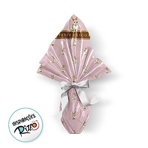 Saco Express 39x39cm Para Ovos de 350g a 500g - Classique Bunny Rosa - 5 unidades - Cromus - Rizzo