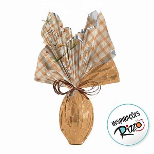 Saco Express 44x44cm Para Ovos de 500g a 750g - Lovely Garden Laranja - 25 unidades - Cromus - Rizzo