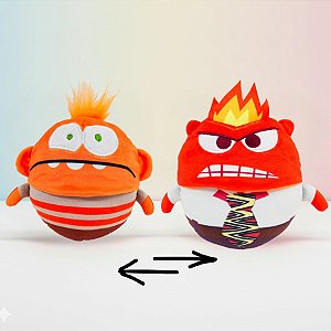 Pelúcia Dupla Face - Raiva e Ansiedade - 15cm - Disney Original - 1 unidade - Rizzo