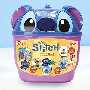 Brinquedo Balde de Atividades - Stitch 5 em 1 - Disney Original - 1 unidade - Rizzo