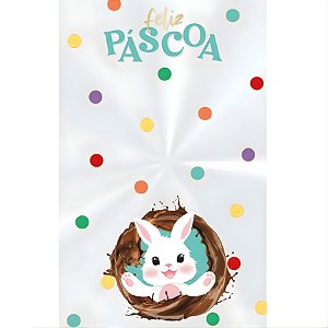 Saco Transparente Poli De Páscoa - Felicita - 11x19,5cm - 50 unidades - Cromus - Rizzo