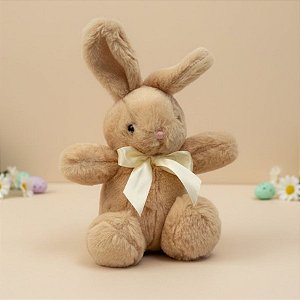 Coelho de Pelúcia Bege com Laço - 37x21,5x12cm - 1 unidade - Rizzo