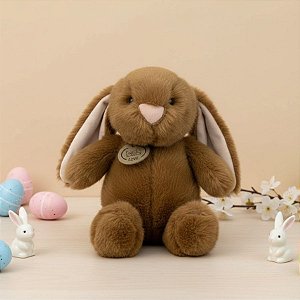 Coelho de Pelúcia Marrom com Tag Love - 25x19x9cm - 1 unidade - Rizzo