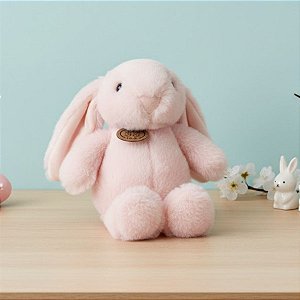 Coelho de Pelúcia Rosa com Tag Love - 25x19x9cm - 1 unidade - Rizzo
