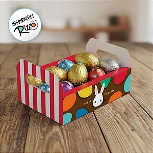 Caixote de Papel Cartão - Coelhinho Sai da Toca - Vermelho - 13x9x6cm - 1 unidade - Cromus - Rizzo