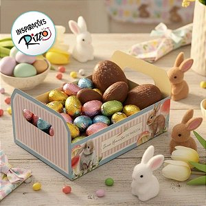 Caixote de Papel Cartão de Páscoa - Coelho Breeze - 13,2x9x6,5cm - 10 unidades - Cromus - Rizzo