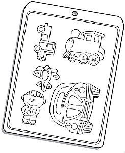 Forma de Acetato Simples - Brinquedos Meninos - Ref.1539 - Crystal - Rizzo Confeitaria