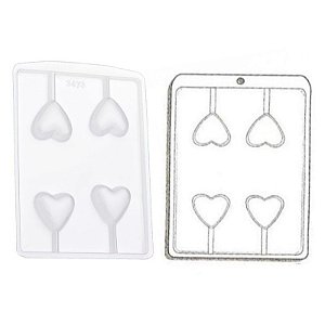 Forma de Acetato Simples - Coração Liso - Ref.3473 - Crystal - Rizzo Confeitaria