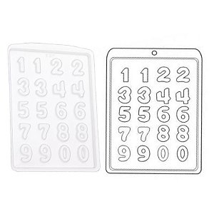 Forma de Acetato Simples - Números - Ref.130 - Crystal - Rizzo Confeitaria