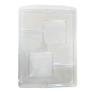 Forma de Acetato Simples - Pirulito Quadrado - Ref.3496 - 1 unidade - Crystal - Rizzo