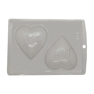 Forma de Acetato Simples - Coração "Mãe" - Ref. 276 - 1 unidade - Crystal - Rizzo