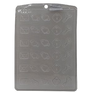 Forma de Acetato Simples - Aplique Coração - Ref. 1217 - 1 unidade - Crystal - Rizzo