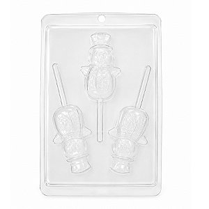 Forma de Acetato Simples - Pirulito Boneco de Neve - Ref. 650 - Crystal Rizzo Confeitaria