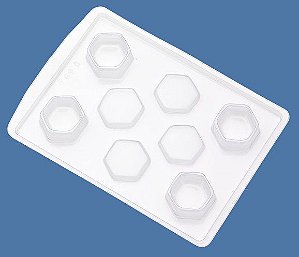 Forma de Acetato Simples - Mini Sextavado - Ref.269A - Crystal