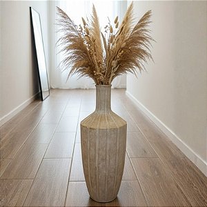 Vaso Decorativo de Cerâmica - Dourado - 58x22x22cm - 1 unidade - Cromus - Rizzo