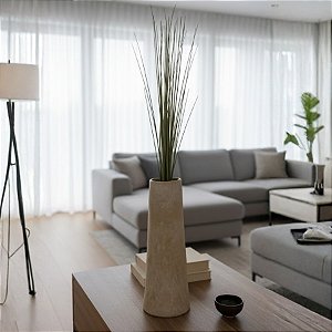 Vaso Decorativo de Cerâmica Natural - 37x13x13cm - 1 unidade - Cromus - Rizzo