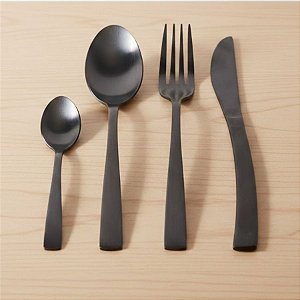 Faqueiro de Aço Inox - Sorrento - Preto Fosco - 24 unidades - Cromus - Rizzo