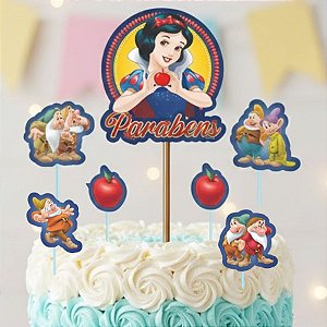 Topo de Bolo - Branca de Neve - Disney Original - 7 unidades - Rizzo