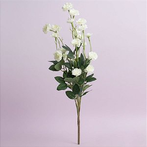 Haste Flor Permanente - Mini Rosa - Branco - 42cm - 1 unidade - Cromus - Rizzo