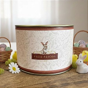 Lata Rígida Para Doces e Bombom - Classique Bunny Arabescos - 10x7cm - 1 unidade - Cromus - Rizzo