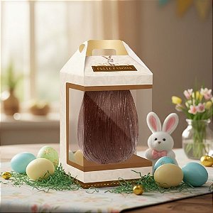 Caixa New Maleta Para Ovo de 500g com Visor - Classique Bunny - 6 unidades - Cromus - Rizzo