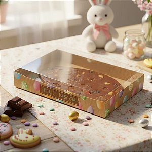 Caixa Para Ovo Tablete de 250g - Páscoa Kraft Rainbow - P 16x11x3cm - 6 unidades - Cromus - Rizzo