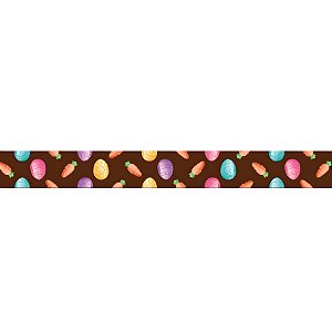 Fita de Cetim 15mm x 10m - Cenoura e Ovos de Páscoa - ECF003TR Cor 104 - Rolo 10m - 1 unidade - Fitas Progresso - Rizzo