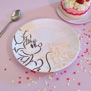 Prato de Sobremesa de Cerâmica - Minnie Mouse - 20cm - Disney Original - 1 unidade - Rizzo