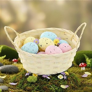 Cesta Decorativa de Bambu - 18x13x9cm - 1 unidade - Cromus - Rizzo