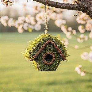 Enfeite Decorativo Para Pendurar - Casa de Pássaro - 14x13,5x7cm - 1 unidade - Cromus - Rizzo