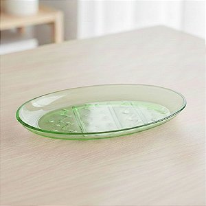 Prato de Vidro de Páscoa - Ovo Verde - 20x15x2cm - 1 unidade - Cromus - Rizzo