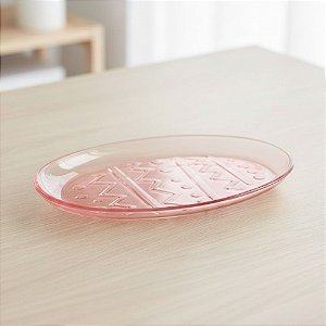 Prato de Vidro de Páscoa - Ovo Rosa - 20x15x2cm - 1 unidade - Cromus - Rizzo