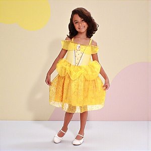 Fantasia Infantil Bela - Vestido - P - Disney Original - 1 unidade - Rizzo