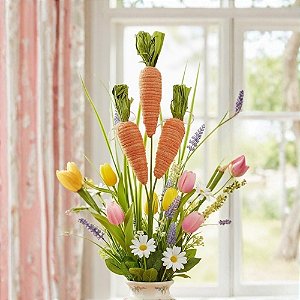 Galho Decorativo de Páscoa - Cenouras - 54cm - 1 unidade - FlorArte - Rizzo