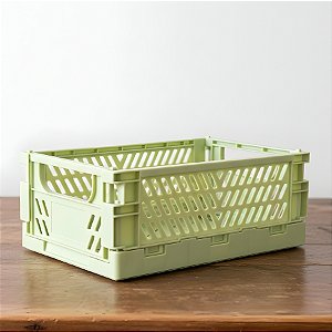 Cesta de Plástico Para Decoração - Verde - 17x11x6cm - 1 unidade - Rizzo